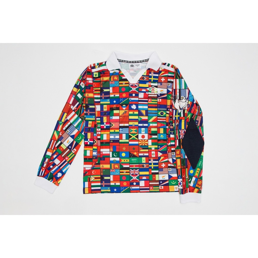 Akomplice x Umbro Mens World Peace Flags Jersey 195 Dove Rugby Jersey Medium NWT